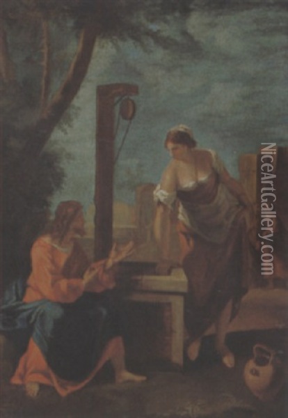 Cristo E La Samaritana Al Pozzo Oil Painting - Gaspare Diziani
