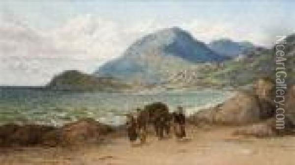 Weed Gatherers, Bertraghboy Bay, Connemara Oil Painting - Thomas Rose Miles