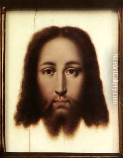 Christ's Head (16th century) Oil Painting - Flemish Unknown Masters
