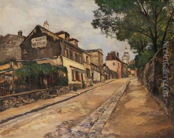 La Maison Georges A Montmartre Oil Painting - Marcel Francois Leprin