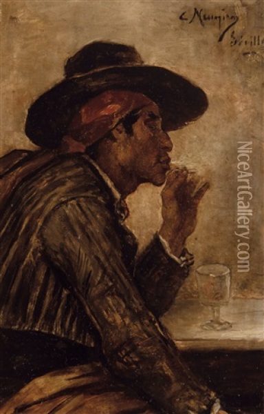 Smoker (1883) Oil Painting - Constantin Meunier
