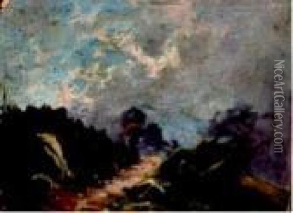 Paesaggio Di Montagna Oil Painting - Leonardo Roda