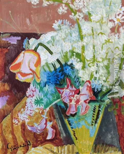 Vallmo Och Varierande Blomster Oil Painting - Isaac Gruenewald