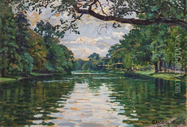 Riflessi Sul Fiume Oil Painting - Giuseppe Grassis