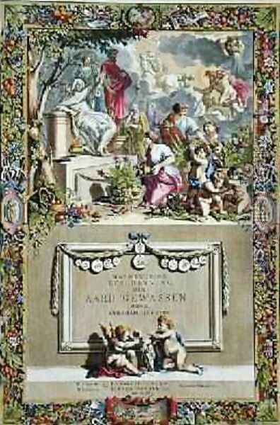 Title page from Nauwkerige Beschryving der Aard-Gewassen by Abraham Munting 1626-83 Oil Painting - Abraham Munting