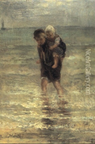 Children Of The Sea Oil Painting - Jozef Israels