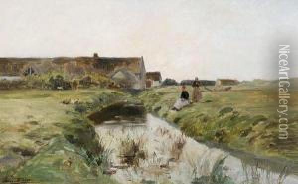 Paysannes Dans La Baie De Somme Oil Painting - Edmond Yvon