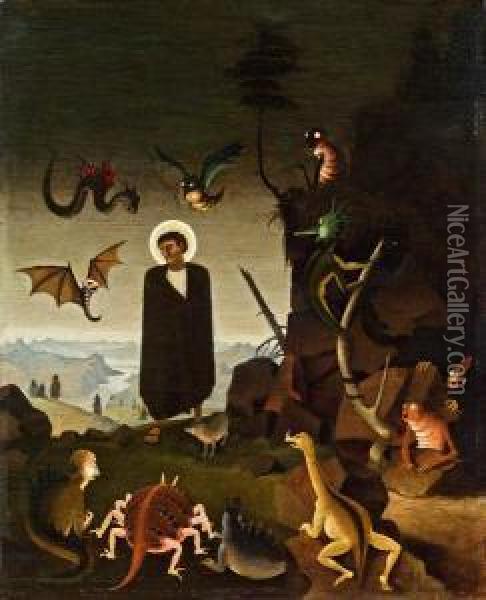 St. Antonius Oil Painting - Franz Sedlacek