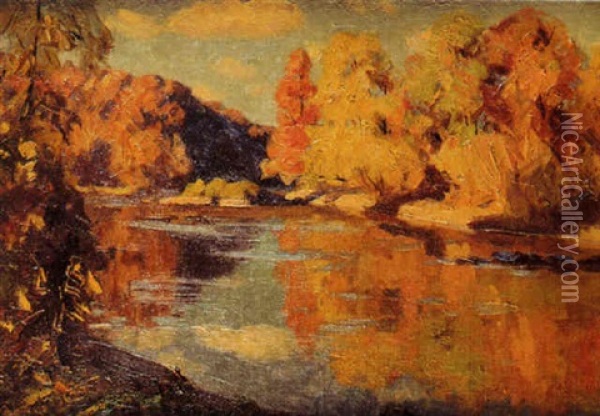 River Landscape Oil Painting - Paul Turner Sargent