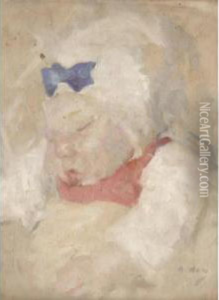 Sleeping Baby Oil Painting - Beatrice Julia How