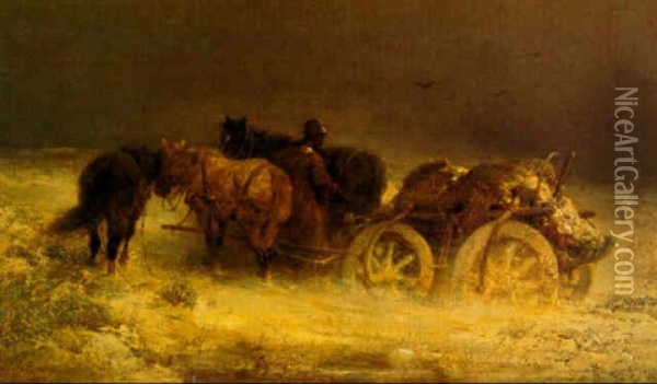 A Wallachain Horseman Oil Painting - Adolf Schreyer