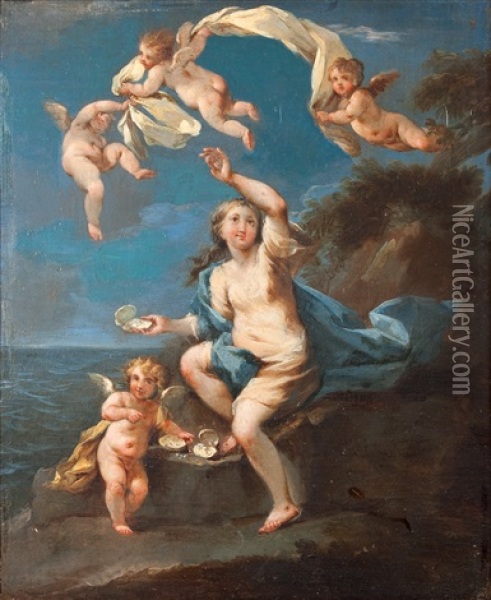 Nymphe Rassemblant Des Perles Oil Painting -  Parmigianino (Michele da Parma)