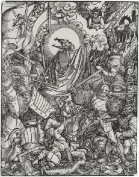 The Battle Of St. Ulrich (hollstein 260) Oil Painting - Hans I Burgkmair