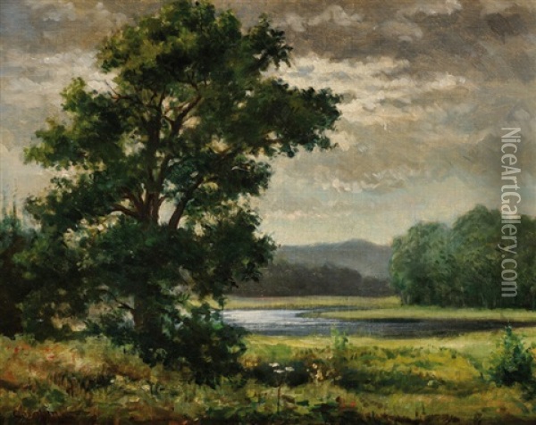 Mare Au Printemps Oil Painting - Albert Charpin