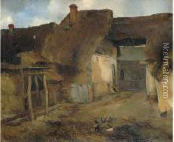 Cour De Ferme Oil Painting - Joseph Garibaldi
