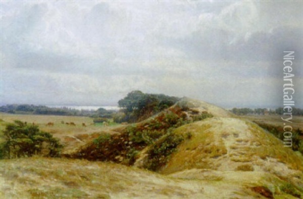 Landskab Med Bakker Og Koer, Fano Oil Painting - Niels Pedersen Mols