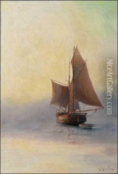 Aamu-usva (morning Fog) Oil Painting - Ludvig Otto Richarde