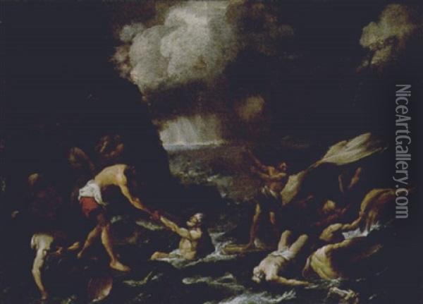 Diluvio Oil Painting - Giuseppe Bartolomeo Chiari