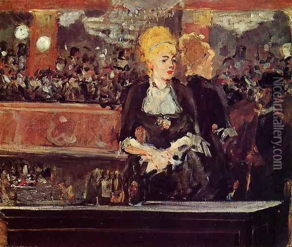 Study for 'A Bar at the Folies-Bergere' Oil Painting - Edouard Manet