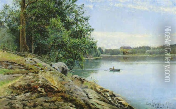Sommar Vid Ado Slott Oil Painting - Carl (August) Johansson