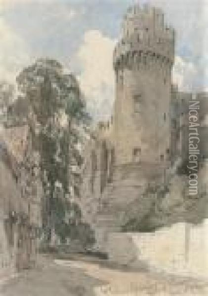 Caesar's Tower, Warwick Castle Oil Painting - William Callow