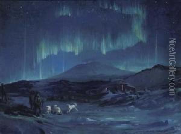 Aurora Australis Oil Painting - George Edward Marston