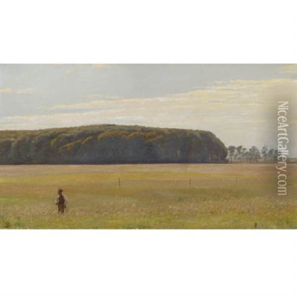 Figure In A Summer Landscape Oil Painting - Peter Vilhelm Ilsted