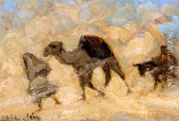 Tempete De Sable Dans Le Sud-tunisien Oil Painting -  Lazare-Levy