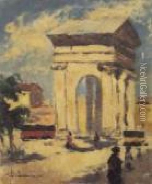 Milano: Porta Ticinese Oil Painting - Achille Cattaneo