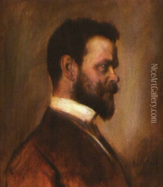 Bildnis Heinrich Kautsch Oil Painting - Franz Seraph von Lenbach