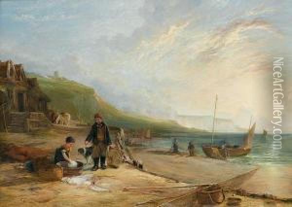 Buying Fish Oil Painting - William Collins