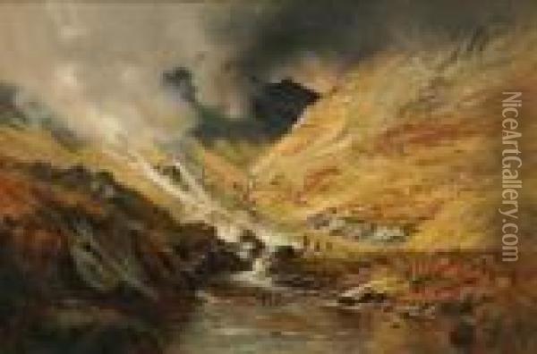 In The Valley Of Glencoe Oil Painting - Alfred de Breanski