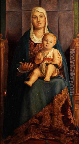 Die Sitzende Maria Mit Dem Jesuskind Auf Ihrem Schoss Oil Painting - Antonello da Messina Messina