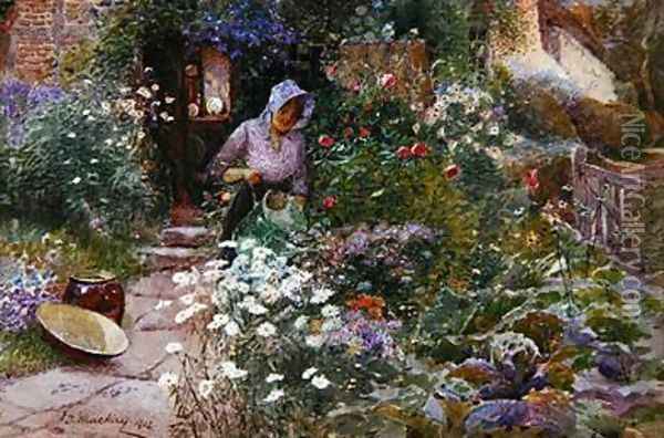 In the Garden 1912 Oil Painting - Thomas Mackay