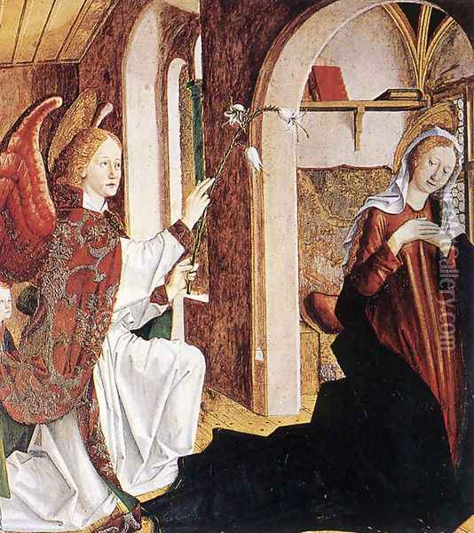 Annunciation 1465-70 Oil Painting - Michael Pacher