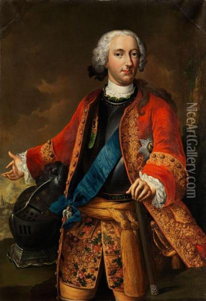 Portraitbildnis Karl I Herzog Von Braunschweig-wolfenbuttel Oil Painting - Johann Conrad Eichler
