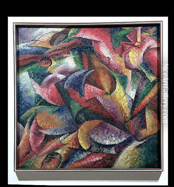 Dynamism of the Body, 1913 Oil Painting - Umberto Boccioni