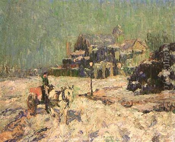 Inwood, Upper Washington Heights Oil Painting - Ernest Lawson