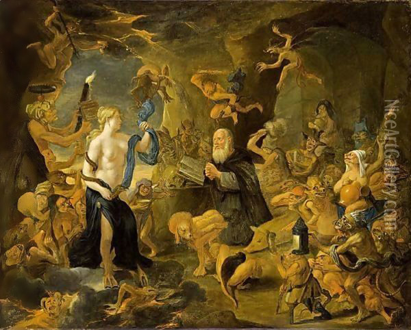 The Temptation Of St. Anthony Oil Painting - Matheus van Helmont