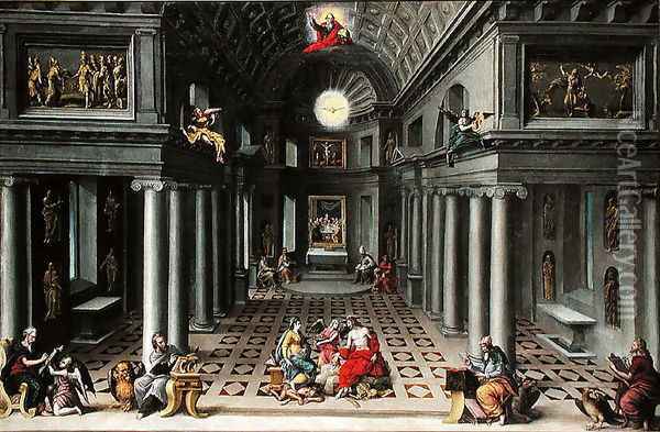 The Triumph of the Church or An Allegory of Christianity Oil Painting - Hans Vredeman de Vries