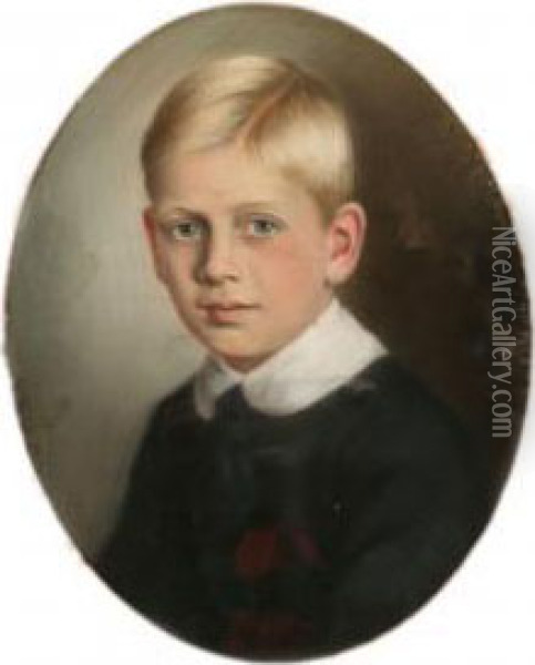Portrait Of A Boy Oil Painting - Hans Chr. Hansen Vantore