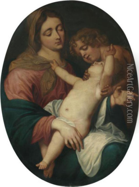 The Virgin And Child With The Infant Saint John The Baptist Oil Painting - Sir Anthony Van Dyck
