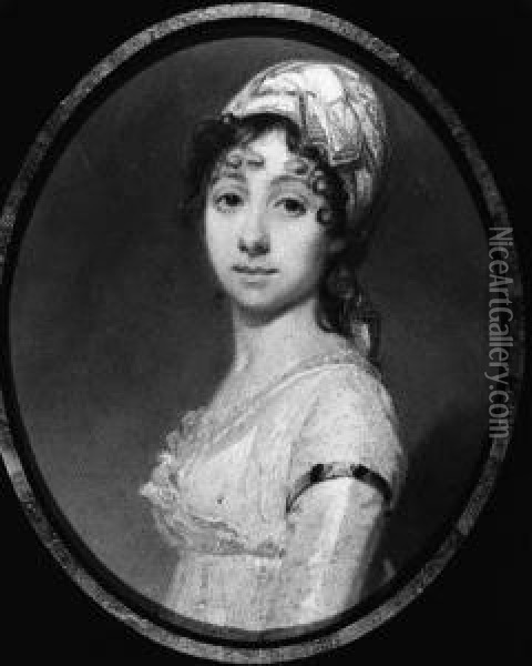 Portrait Of Marie Henriette Massac (1780-1853), Half-length, Turnedto The Left Oil Painting - Charles Howard Hodges