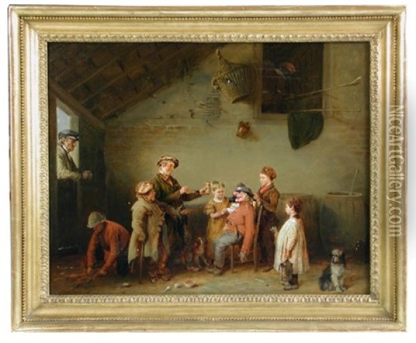 Dressing The Guy Oil Painting - Edmund Bristow