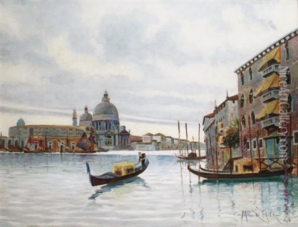 Venise, Gondole A L'entree Du Grand Canal Oil Painting - Paul De Frick