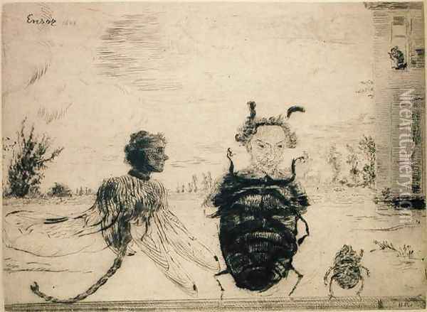 Peculiar Insects, 1888 Oil Painting - James Ensor