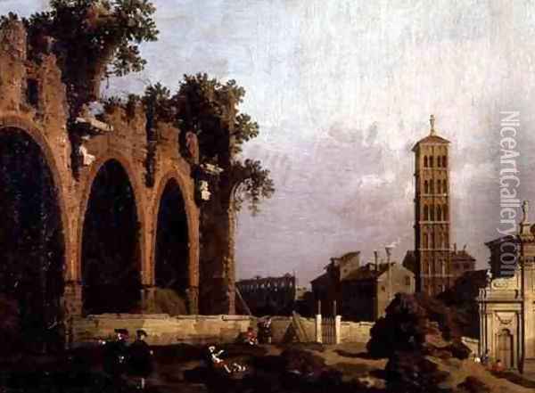 The Basilica of Massenlio Oil Painting - (Giovanni Antonio Canal) Canaletto