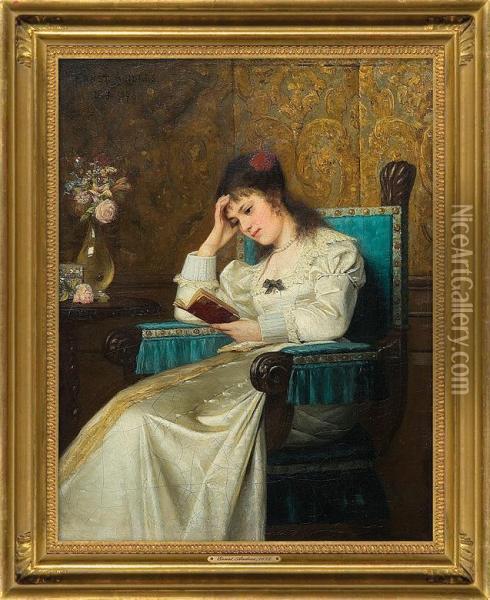 Reading Oil Painting - Ernst Anders