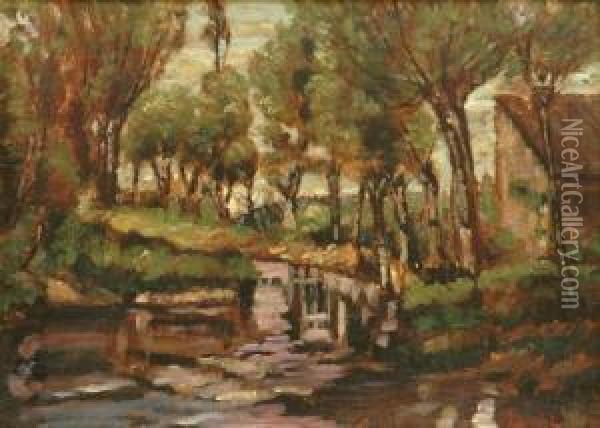 River Scene Oil Painting - Albert Gabriel Rigolot