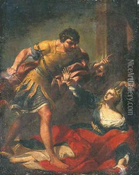 The Sacrifice of Polyxena Oil Painting - Giovanni Gioseffo da Sole